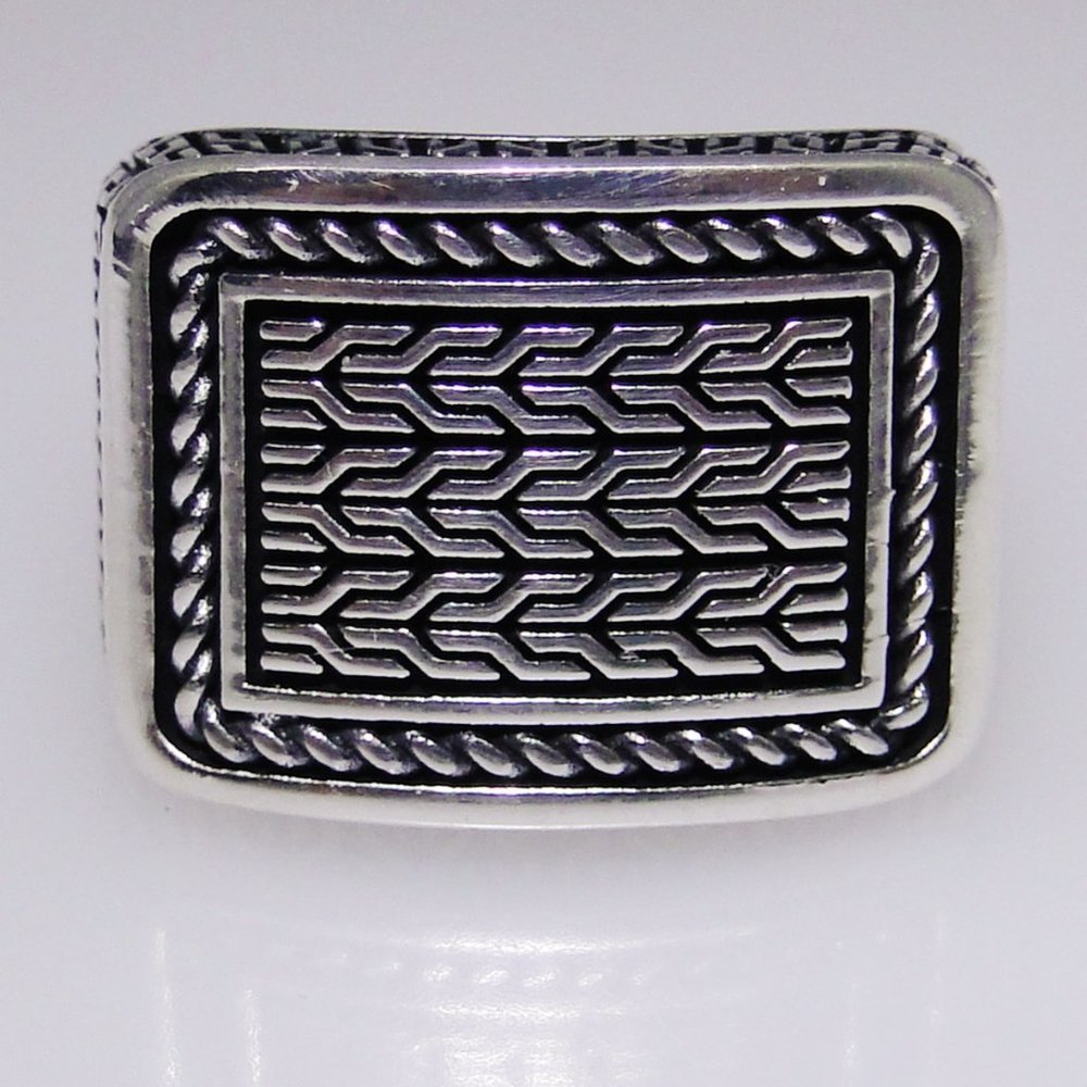 Amazing sterling silver ring with woven design, 9
